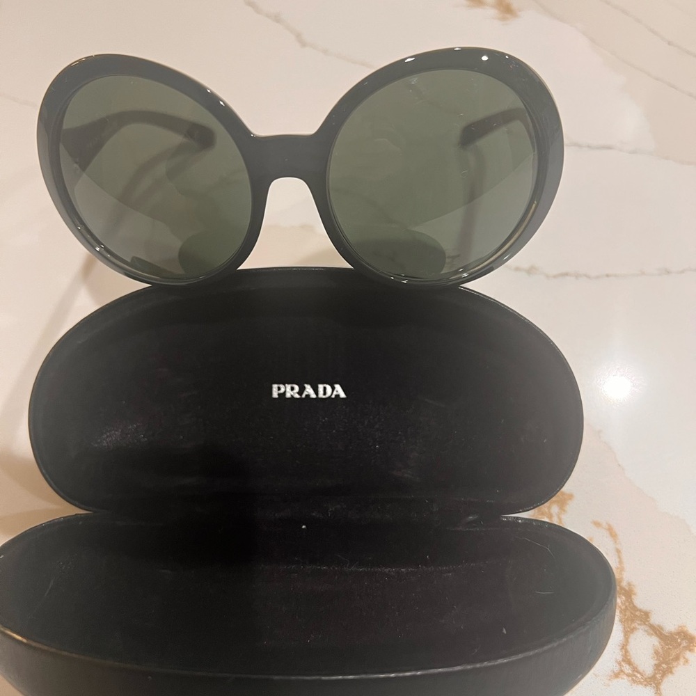 Prada Authentic Dark Green Oversized Sunglasses Retro Style